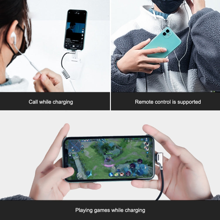 ENKAY ENK-AT102 8 Pin to 8 Pin Charging + 8 Pin Audio Interfaces Charging and Listening to Songs Zinc Alloy Adapter Converter(Silver) - Cable & Splitter by ENKAY | Online Shopping South Africa | PMC TechLife | Buy Now Pay Later Mobicred