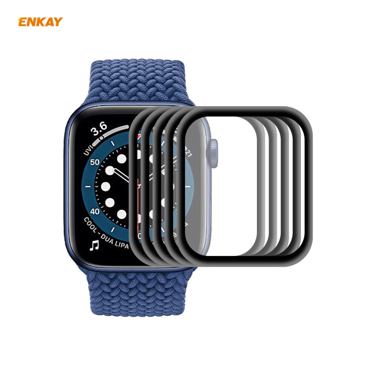 For Apple Watch 6/5/4/SE 40mm 5PCS ENKAY Hat-Prince 0.2mm 9H Surface Hardness 3D Explosion-proof Aluminum Alloy Edge Full Screen Tempered Glass Screen Film - Watch Cases by ENKAY | Online Shopping South Africa | PMC Jewellery | Buy Now Pay Later Mobicred