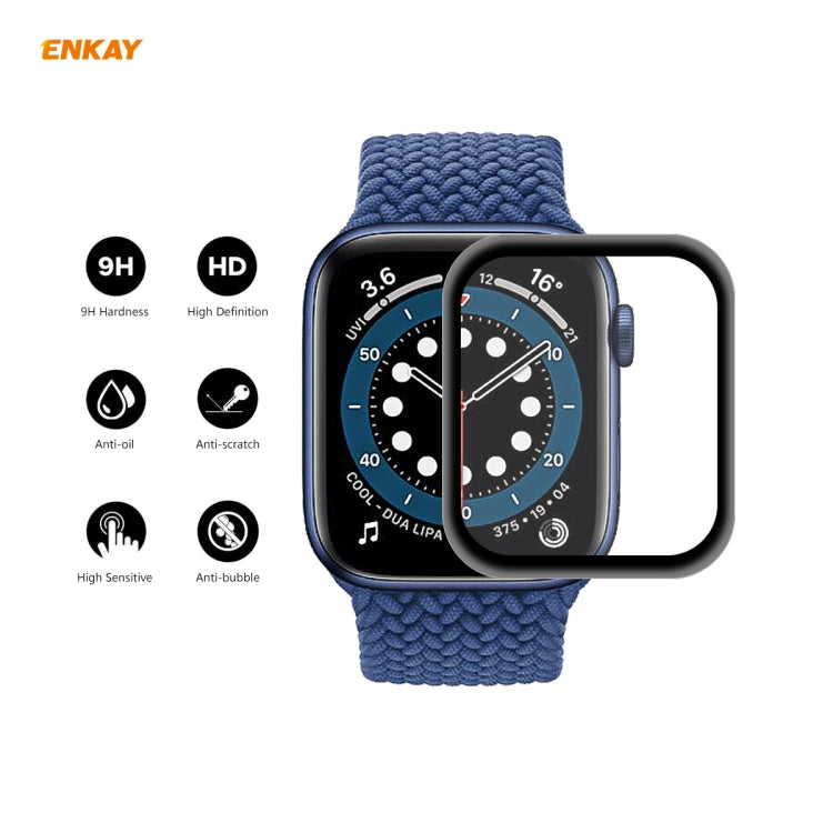 For Apple Watch 6/5/4/SE 40mm 5PCS ENKAY Hat-Prince 0.2mm 9H Surface Hardness 3D Explosion-proof Aluminum Alloy Edge Full Screen Tempered Glass Screen Film - Watch Cases by ENKAY | Online Shopping South Africa | PMC Jewellery | Buy Now Pay Later Mobicred