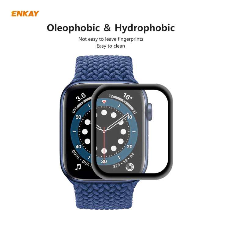 For Apple Watch 6/5/4/SE 40mm 5PCS ENKAY Hat-Prince 0.2mm 9H Surface Hardness 3D Explosion-proof Aluminum Alloy Edge Full Screen Tempered Glass Screen Film - Watch Cases by ENKAY | Online Shopping South Africa | PMC Jewellery | Buy Now Pay Later Mobicred