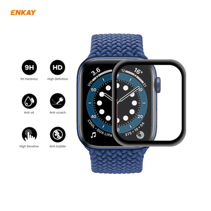 For Apple Watch 6/5/4/SE 44mm 5PCS ENKAY Hat-Prince 0.2mm 9H Surface Hardness 3D Explosion-proof Aluminum Alloy Edge Full Screen Tempered Glass Screen Film - Watch Cases by ENKAY | Online Shopping South Africa | PMC Jewellery | Buy Now Pay Later Mobicred