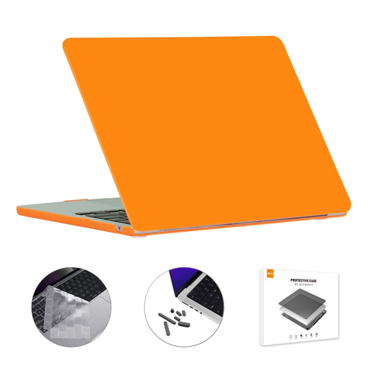 For MacBook Air 13.6 2022 A2681 US Version ENKAY 3 in 1 Matte Laptop Case with TPU Keyboard Film / Anti-dust Plugs (Orange) - MacBook Air Cases by ENKAY | Online Shopping South Africa | PMC Jewellery