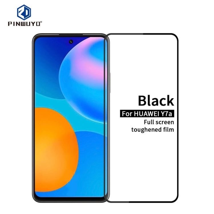 For Huawei Y7a PINWUYO 9H 2.5D Full Screen Tempered Glass Film(Black) -  by PINWUYO | Online Shopping South Africa | PMC Jewellery | Buy Now Pay Later Mobicred