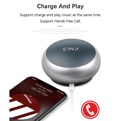 EWA A110 IPX5 Waterproof Portable Mini Metal Wireless Bluetooth Speaker Supports 3.5mm Audio & 32GB TF Card & Calls(Silver) - Mini Speaker by EWA | Online Shopping South Africa | PMC Jewellery