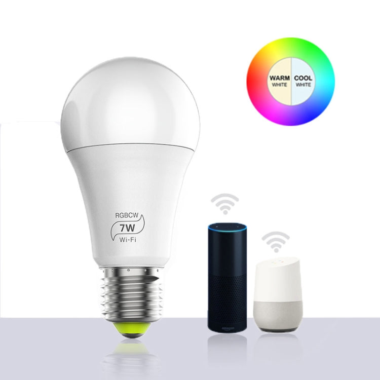 7W  E27 RGBCW WIFI LED smart bulb wireless smart home automation light(RGBCW+Warm White+White) - Smart Light Bulbs by PMC Jewellery | Online Shopping South Africa | PMC Jewellery