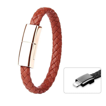 XJ-28 3A USB to 8 Pin Creative Bracelet Data Cable, Cable Length: 22.5cm(Brown) - Multifunction Cable by PMC Jewellery | Online Shopping South Africa | PMC Jewellery