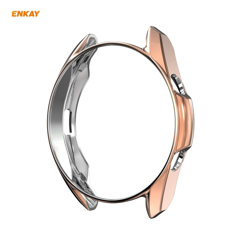 For Samsung Galaxy Watch 3 41mm 2 in 1 ENKAY Hat-Prince Electroplate Soft TPU Case + 0.2mm 9H 2.15D Curved Edge Tempered Glass Film(Rose Gold) - Watch Cases by ENKAY | Online Shopping South Africa | PMC Jewellery | Buy Now Pay Later Mobicred