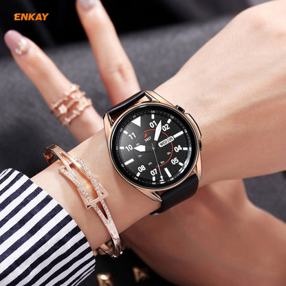 For Samsung Galaxy Watch 3 41mm 2 in 1 ENKAY Hat-Prince Electroplate Soft TPU Case + 0.2mm 9H 2.15D Curved Edge Tempered Glass Film(Rose Gold) - Watch Cases by ENKAY | Online Shopping South Africa | PMC Jewellery | Buy Now Pay Later Mobicred