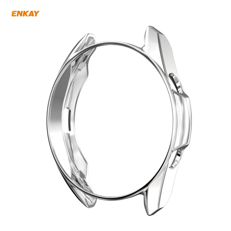 For Samsung Galaxy Watch 3 41mm 2 in 1 ENKAY Hat-Prince Electroplate Soft TPU Case + 0.2mm 9H 2.15D Curved Edge Tempered Glass Film(Silver) - Watch Cases by ENKAY | Online Shopping South Africa | PMC Jewellery | Buy Now Pay Later Mobicred