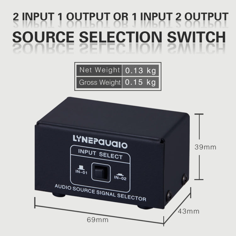 B101 2 In 1 Out (1 In 2 Out) Audio Source Signal Selection Switcher Computer Speaker  RCA Lossless Audio Source Switcher - free shipping - PMC TechLife - Order now!