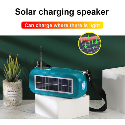 T&G TG613 TWS Solar Portable Bluetooth Speakers with LED Flashlight, Support TF Card / FM / AUX / U Disk(Gray) - Desktop Speaker by T&G | Online Shopping South Africa | PMC Jewellery | Buy Now Pay Later Mobicred