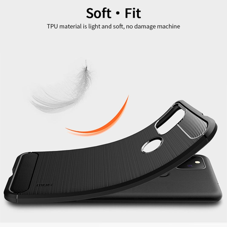 For Google Pixel 5a 5G MOFI Gentleness Series Brushed Texture Carbon Fiber Soft TPU Case(Black) - Google Cases by MOFI | Online Shopping South Africa | PMC TechLife | Buy Now Pay Later Mobicred