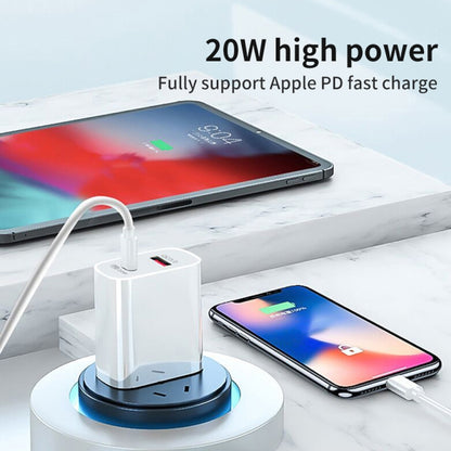 TCS-20WACA 20W PD Type-C + QC 3.0 USB Interface Fast Charging Travel Charger with USB-C / Type-C to 8 Pin Fast Charge Data Cable AU Plug - USB Charger by PMC Jewellery | Online Shopping South Africa | PMC Jewellery