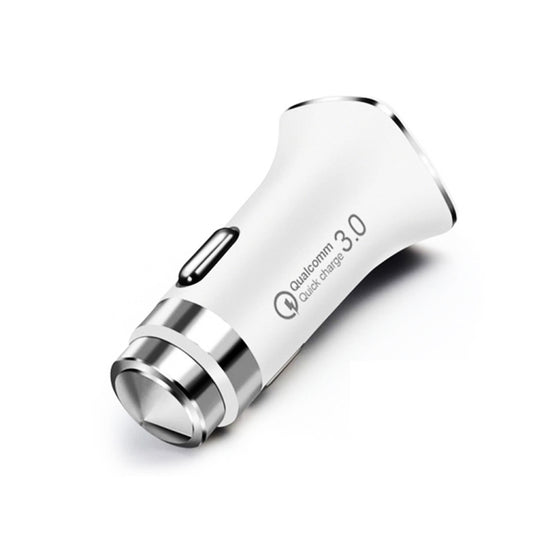 LZ-328 Safety Hammer Type QC3.0 USB  Fast Charging Car Charger(White) - Car Charger by PMC Jewellery | Online Shopping South Africa | PMC Jewellery