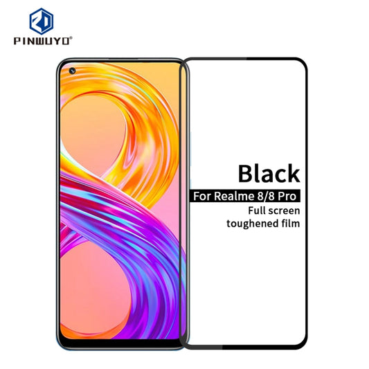 For OPPO Realme 8 / 8 Pro PINWUYO 9H 2.5D Full Screen Tempered Glass Film(Black) - Realme Tempered Glass by PINWUYO | Online Shopping South Africa | PMC Jewellery | Buy Now Pay Later Mobicred