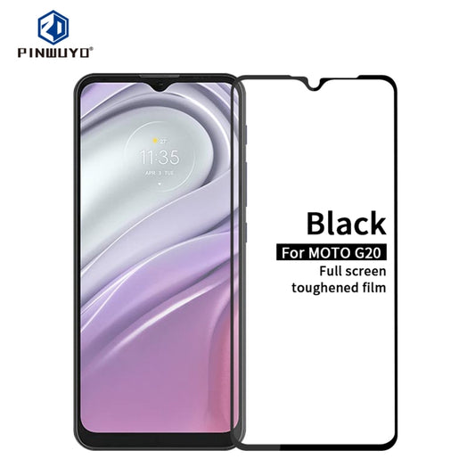 For Motorola Moto G20 PINWUYO 9H 2.5D Full Screen Tempered Glass Film(Black) - Motorola Tempered Glass by PINWUYO | Online Shopping South Africa | PMC Jewellery | Buy Now Pay Later Mobicred