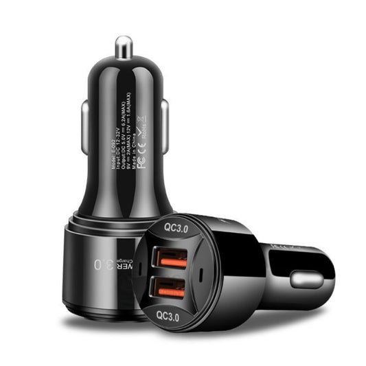 TE-092 36W Dual QC3.0 USB Fast Car Charger(Black) - Car Charger by PMC Jewellery | Online Shopping South Africa | PMC Jewellery