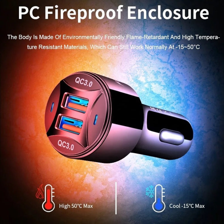 TE-092 36W Dual QC3.0 USB Fast Car Charger(Black) - Car Charger by PMC TechLife | Online Shopping South Africa | PMC TechLife