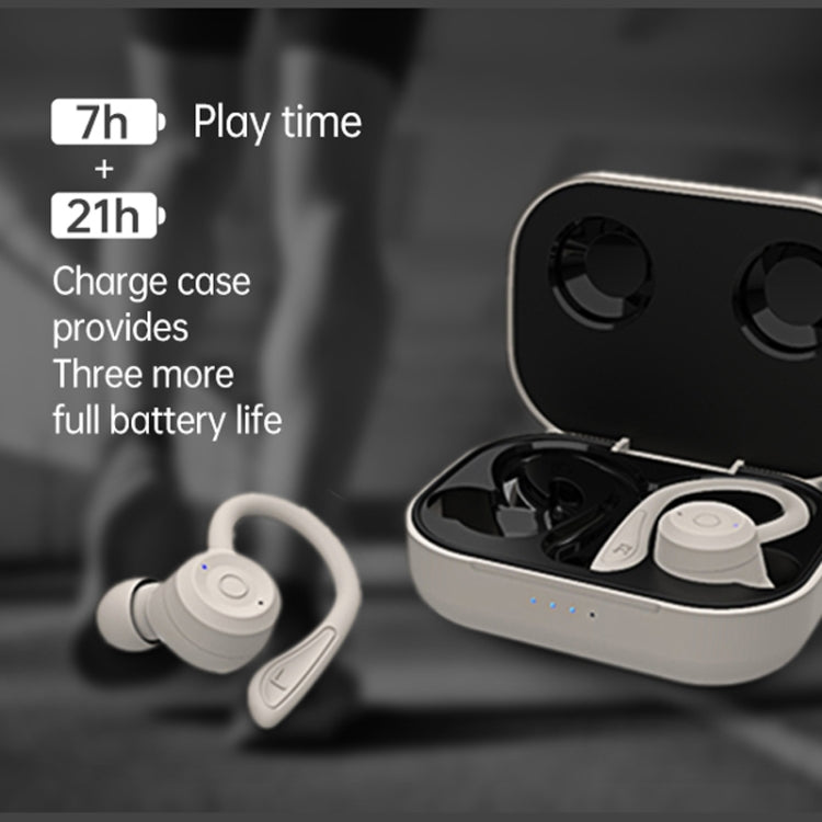 T20 TWS Bluetooth Hooks Wireless Sports Headphones with Charging Box IPX6 Waterproof Noise-cancelling Earphones(Black) - Bluetooth Earphone by PMC Jewellery | Online Shopping South Africa | PMC Jewellery