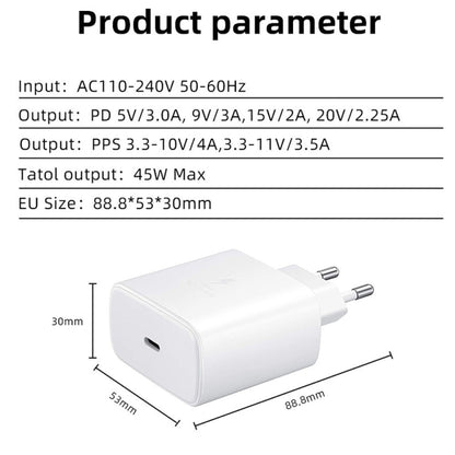 M135 45W USB-C / Type-C Port Fast Charger, EU Plug(Black) - USB Charger by PMC Jewellery | Online Shopping South Africa | PMC Jewellery