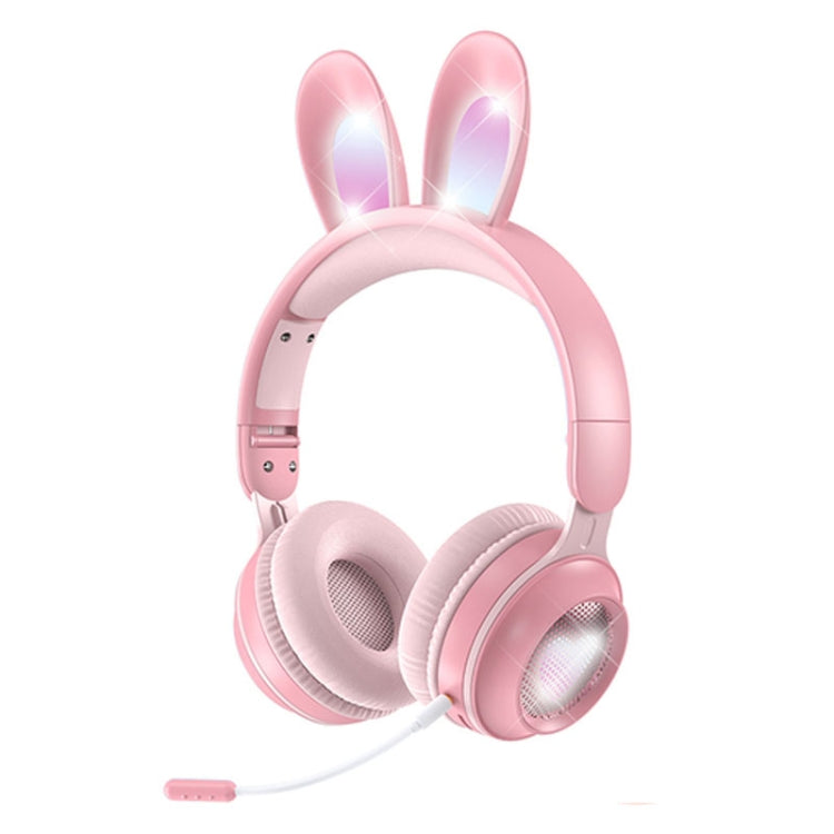 KE-01 Rabbit Ear Wireless Bluetooth 5.0 Stereo Music Foldable Headset with Mic For PC(Pink) - Headset & Headphone by PMC Jewellery | Online Shopping South Africa | PMC Jewellery