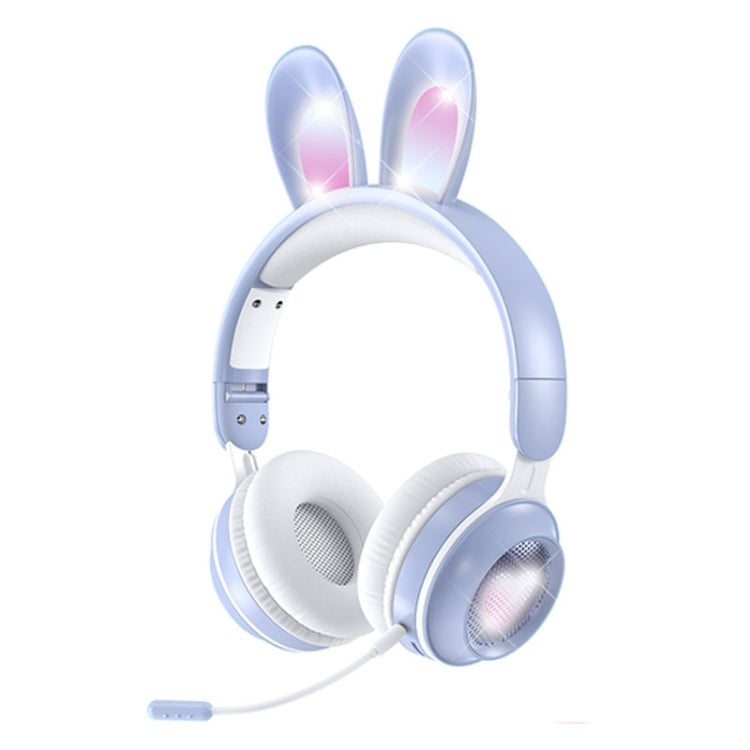 KE-01 Rabbit Ear Wireless Bluetooth 5.0 Stereo Music Foldable Headset with Mic For PC(Sky Blue) - Headset & Headphone by PMC TechLife | Online Shopping South Africa | PMC TechLife