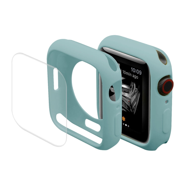 ENKAY Hat-Prince Protective TPU Watch Case + Full Coverage PET Screen Protector Film For Apple Watch Series 8 / 7 41mm(Green) - Watch Cases by ENKAY | Online Shopping South Africa | PMC Jewellery | Buy Now Pay Later Mobicred