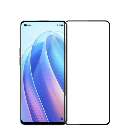 For OPPO Reno7 5G PINWUYO 9H 2.5D Full Screen Tempered Glass Film(Black) - OPPO Tempered Glass by PINWUYO | Online Shopping South Africa | PMC Jewellery | Buy Now Pay Later Mobicred