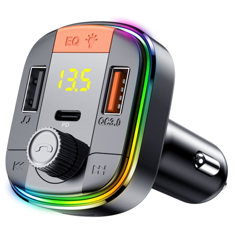 T832 Car Bluetooth FM Transmitter Colorful Light MP3 Player Powerful Quick Charger QC3.0 - Bluetooth Car Kits by PMC Jewellery | Online Shopping South Africa | PMC Jewellery