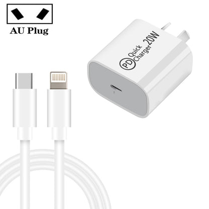 1m AU-20W PD USB-C / Type-C Travel Charger with USB-C to 8 Pin Data Cable, AU Plug - USB Charger by PMC Jewellery | Online Shopping South Africa | PMC Jewellery