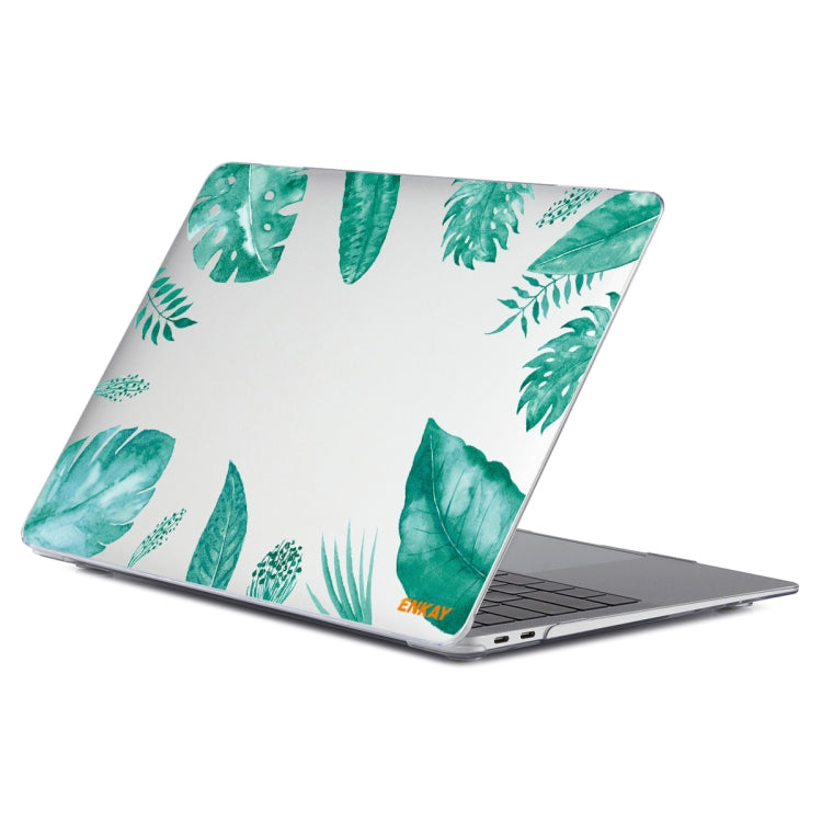 For MacBook Air 13.3 inch A2179 / A2337 ENKAY Hat-Prince Forest Series Pattern Laotop Protective Crystal Case(Green Leaf Pattern) - MacBook Air Cases by ENKAY | Online Shopping South Africa | PMC TechLife | Buy Now Pay Later Mobicred