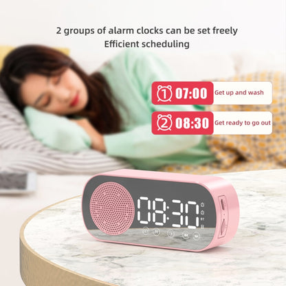 Z7 Digital Bluetooth 5.0 Speaker Multi-function Mirror Alarm Clock FM Radio(Pink) - Desktop Speaker by PMC Jewellery | Online Shopping South Africa | PMC Jewellery