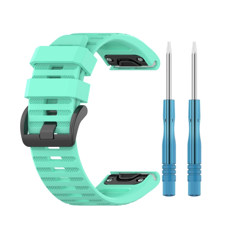 Compatible with Garmin Fenix 7X 26mm Silicone Watch Band(Lake blue) - Watch Bands by PMC Jewellery | Online Shopping South Africa | PMC Jewellery | Buy Now Pay Later Mobicred