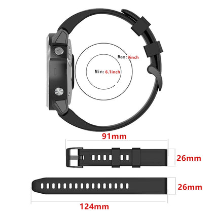 Compatible with Garmin Fenix 7X 26mm Silicone Watch Band(Lake blue) - Watch Bands by PMC Jewellery | Online Shopping South Africa | PMC Jewellery | Buy Now Pay Later Mobicred