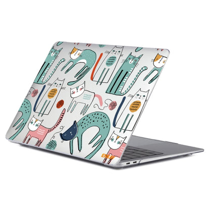 ENKAY Animal Series Pattern Laotop Protective Crystal Case For MacBook Pro 13.3 inch A1706 / A1708 / A1989 / A2159(Thin Cat) - MacBook Pro Cases by ENKAY | Online Shopping South Africa | PMC Jewellery | Buy Now Pay Later Mobicred