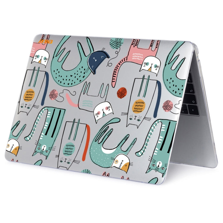 ENKAY Animal Series Pattern Laotop Protective Crystal Case For MacBook Pro 13.3 inch A1706 / A1708 / A1989 / A2159(Thin Cat) - MacBook Pro Cases by ENKAY | Online Shopping South Africa | PMC Jewellery | Buy Now Pay Later Mobicred