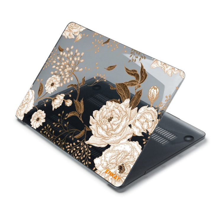 ENKAY Vintage Pattern Series Laotop Protective Crystal Case For MacBook Pro 13.3 inch A2251 / A2289 / A2338 2020(Golden Peony) - MacBook Pro Cases by ENKAY | Online Shopping South Africa | PMC Jewellery