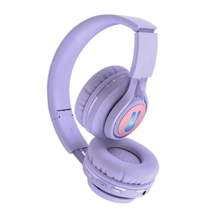 BT06C+ Children Head-mounted Cute Wireless Bluetooth Headset with Microphone & LED Light(Purple) - Headset & Headphone by PMC Jewellery | Online Shopping South Africa | PMC Jewellery