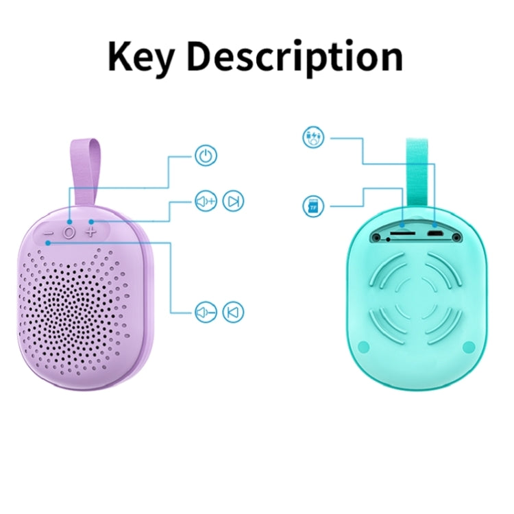 AEC BT513 RGB Light Waterproof Portable Bluetooth Speaker Support FM / TF Card(Moran Pink) - Mini Speaker by AEC | Online Shopping South Africa | PMC TechLife