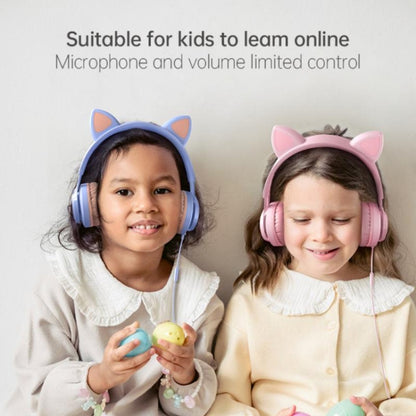 EP08 Cute Cat Ear Child Music Stereo Wired Headset with Mic(Purple) - Headset & Headphone by PMC Jewellery | Online Shopping South Africa | PMC Jewellery