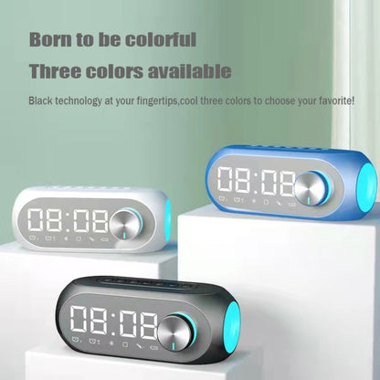 AEC S8 Alarm Clock Bluetooth Speakers with LED Light Support TF / FM(White) - Desktop Speaker by AEC | Online Shopping South Africa | PMC Jewellery