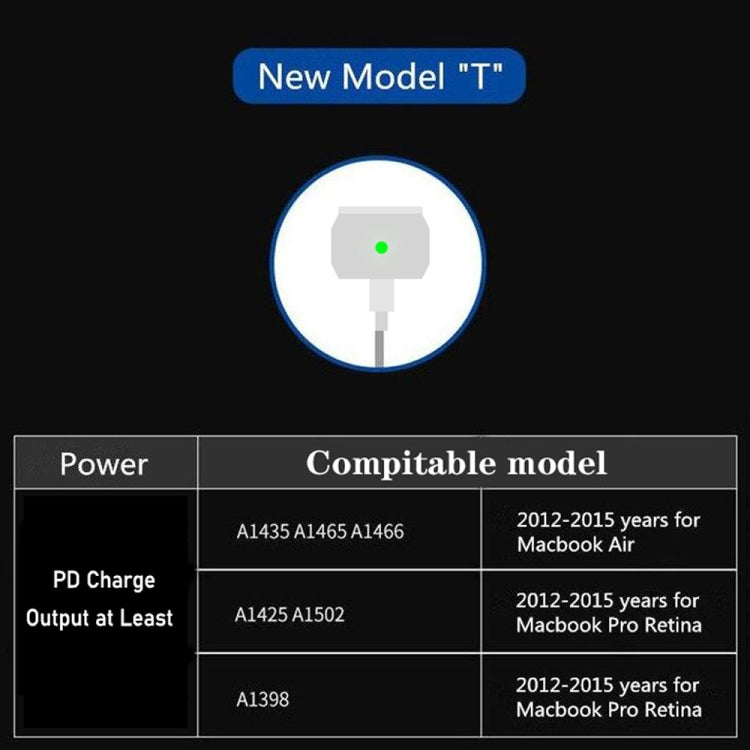 PD-65W USB-C / Type-C + QC3. 0 USB Laptop Charging Adapter + 1.8m USB-C / Type-C to MagSafe 2 / T Head Data Cable, AU Plug / US Plug(Black) - Cable & Adapter by PMC Jewellery | Online Shopping South Africa | PMC Jewellery