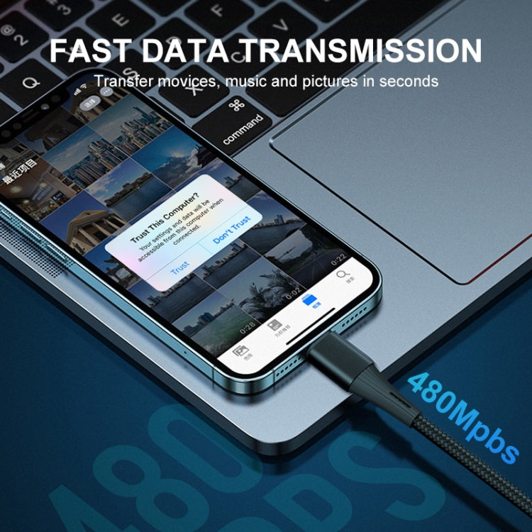 ENKAY PD 20W 3A USB-C / Type-C to 8 Pin Fast Charging Nylon Braided Data Cable, Length:1m(Black) - free shipping - PMC TechLife - Order now!