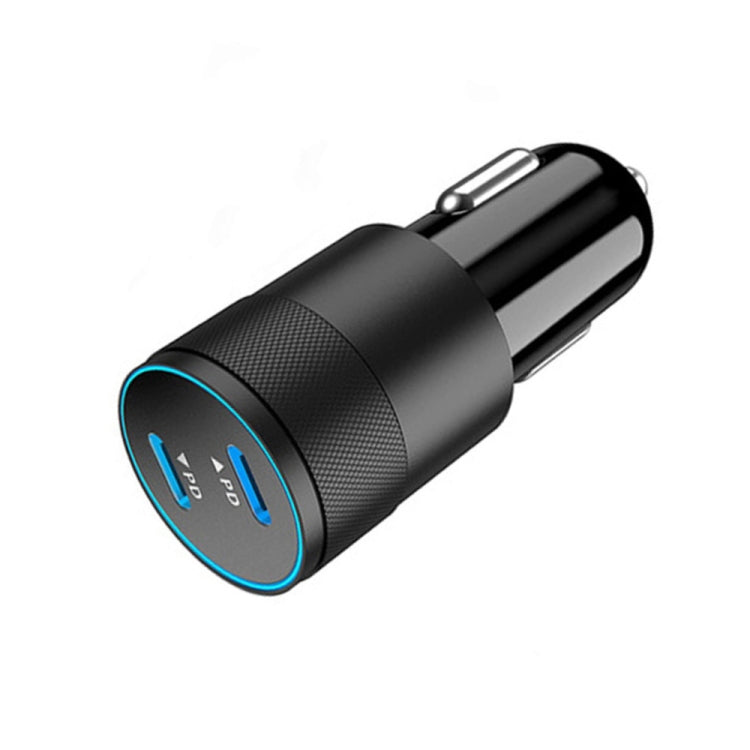 Dual PD 3.0 40W USB-C / Type-C Car Charger with 1m USB-C / Type-C to 8 Pin Data Cable(Black) - Car Charger by PMC Jewellery | Online Shopping South Africa | PMC Jewellery