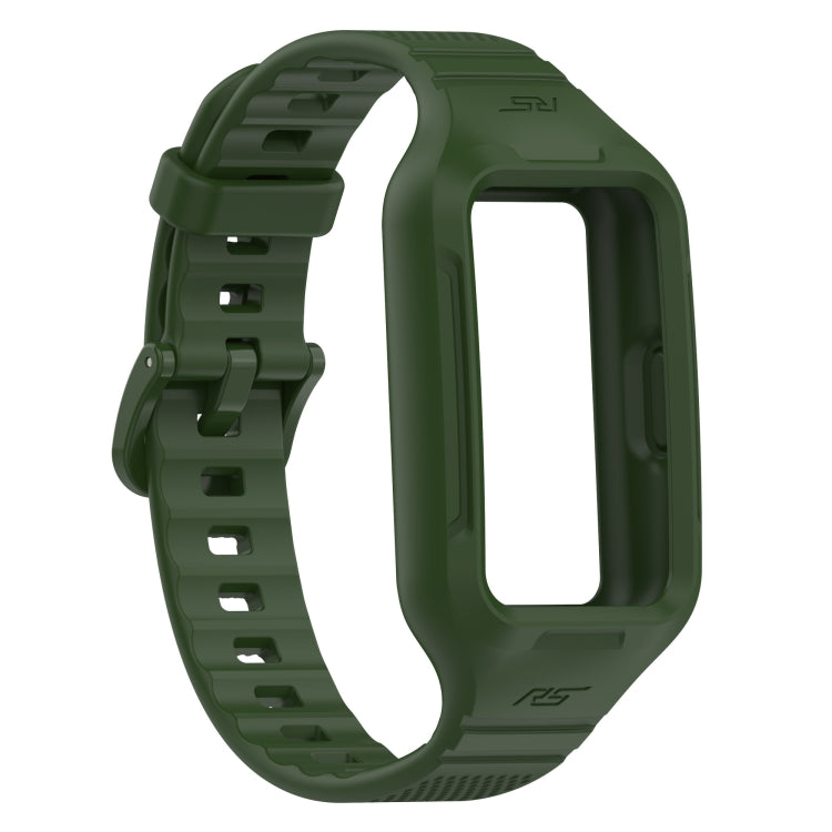 For Huawei Band 8 / 7 Solid Color Silicone Integrated Watch Band(Amygreen) - Watch Bands by PMC Jewellery | Online Shopping South Africa | PMC Jewellery | Buy Now Pay Later Mobicred