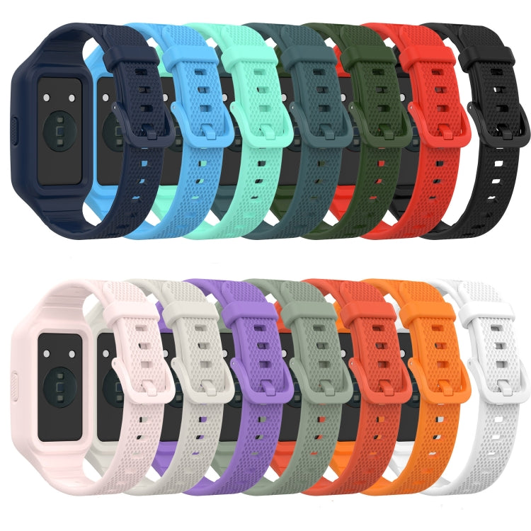 For Huawei Band 8 / 7 Solid Color Silicone Integrated Watch Band(Amygreen) - Watch Bands by PMC Jewellery | Online Shopping South Africa | PMC Jewellery | Buy Now Pay Later Mobicred