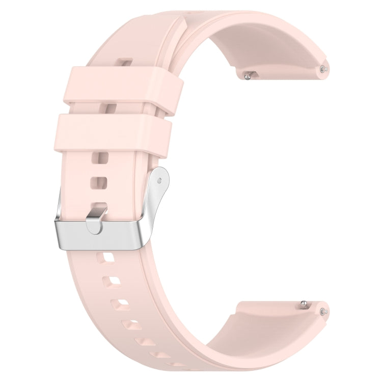 For Huawei Watch GT 42mm/46mm / GT2 46mm 22mm Protruding Head Silicone Strap Silver Buckle(Pink) - Watch Bands by PMC Jewellery | Online Shopping South Africa | PMC Jewellery | Buy Now Pay Later Mobicred