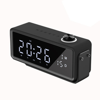 AEC K5 Mirror Alarm Clock Bluetooth Speakers with LED Light Support TF / FM(Black) - Desktop Speaker by AEC | Online Shopping South Africa | PMC Jewellery