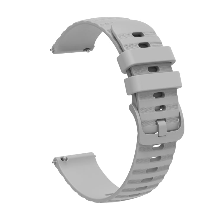 For Amazfit GTR 2 22mm Wavy Dotted Solid-Color Silicone Watch Band(Gray) - Watch Bands by PMC TechLife | Online Shopping South Africa | PMC TechLife | Buy Now Pay Later Mobicred