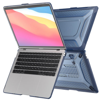 For MacBook Air 13.3 2020 A2179/A2337 ENKAY Hat-Prince 3 in 1 Protective Bracket  Case Cover Hard Shell with TPU Keyboard Film / Anti-dust Plugs, Version:EU(Blue) - MacBook Air Cases by ENKAY | Online Shopping South Africa | PMC Jewellery